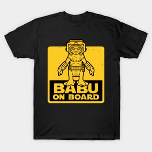 Cute Funny Little Alien Mechanic Funny Baby On Board Sign T-Shirt